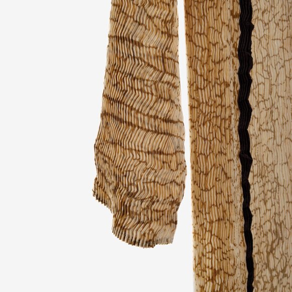 Issey Miyake Archival Tan Zigzag Pleats Long Duster - Picture 8 of 11